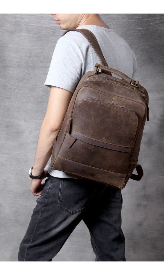 Classic Leather Travel Bag Backpack