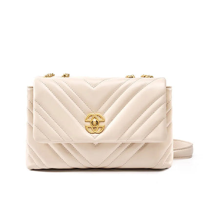 Luxurious Cowhide Square Shoulder Bag